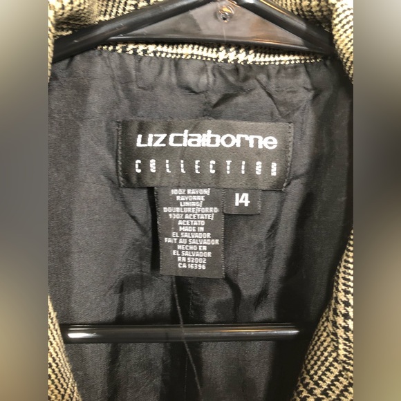 Vintage Liz Claiborne Collection Black/White Houndstooth Patterned Vest 90s - Picture 7 of 7